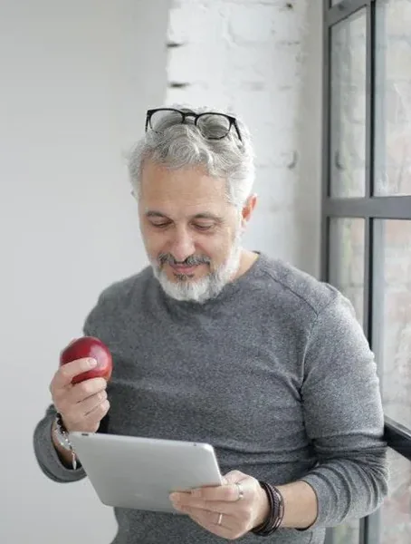 Person on tablet