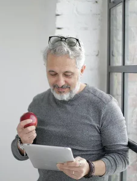 Person on tablet
